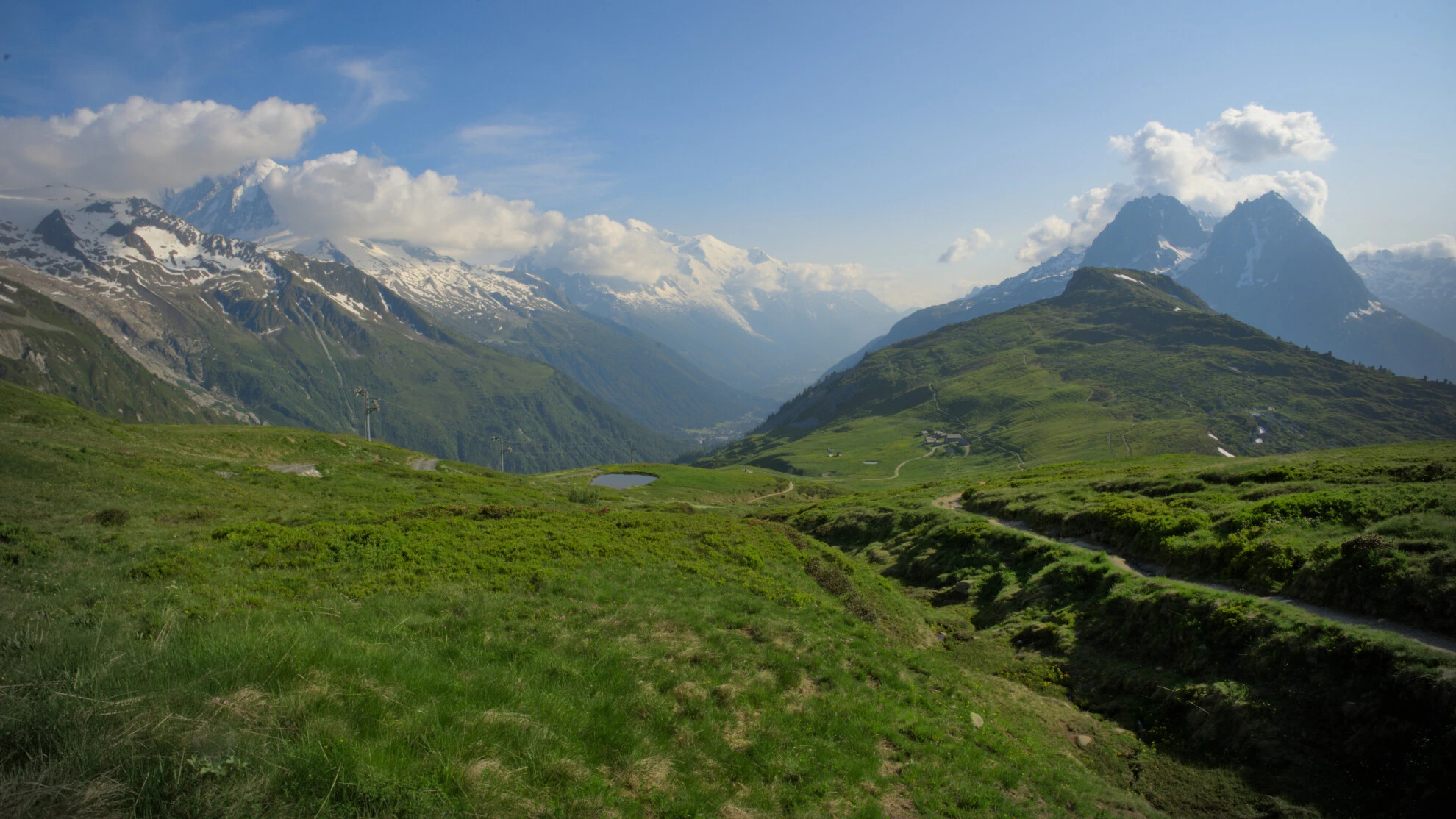 Der Col de Balme: der Mont-Blanc erscheint wieder gegenüber