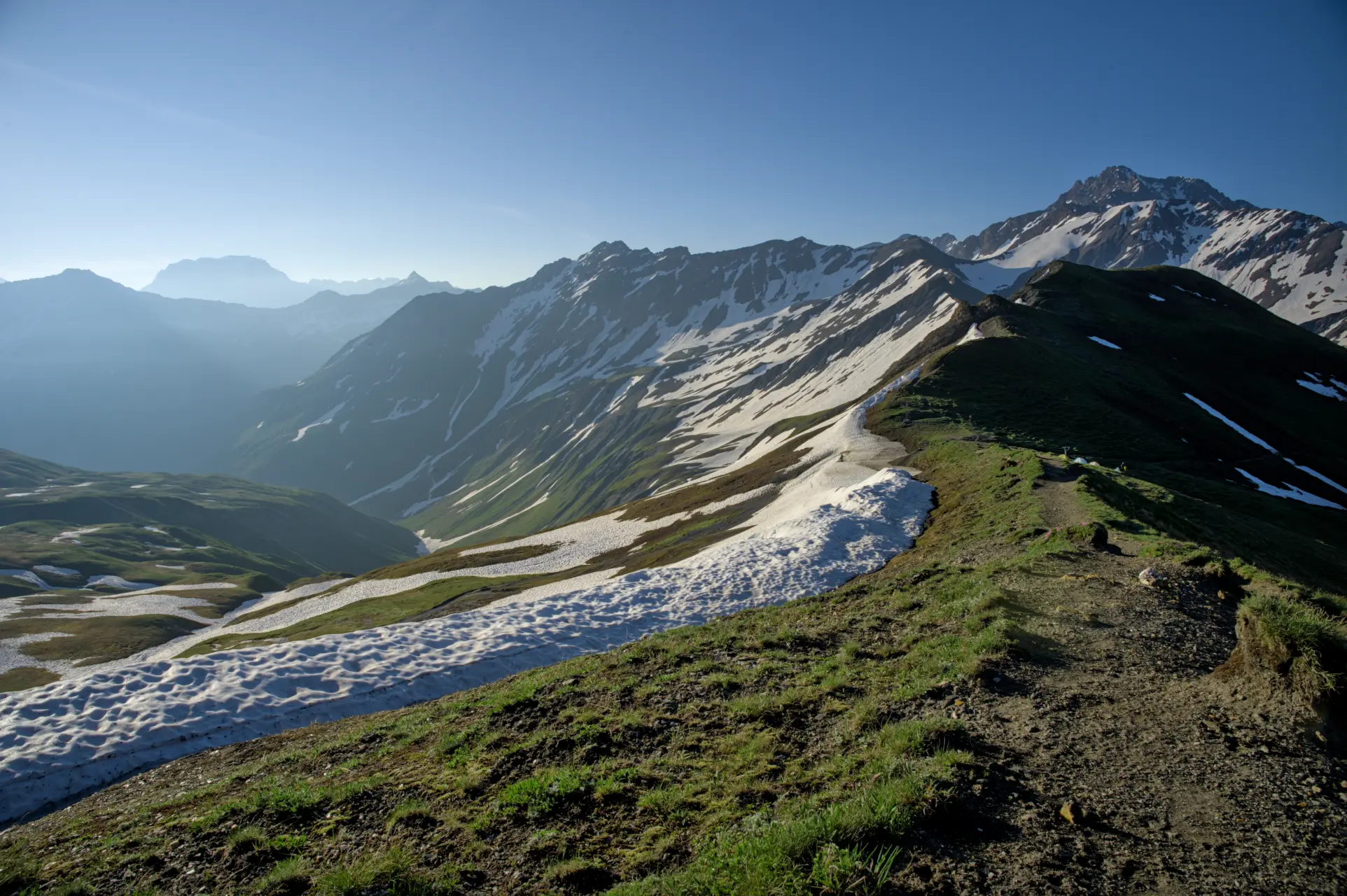 Schnee am Grand Col Ferret – TMB
